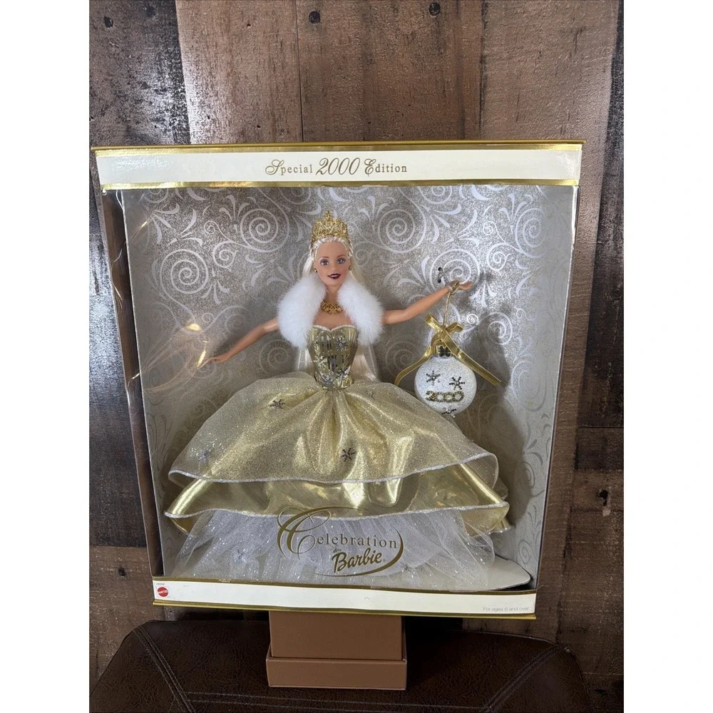 2000 Holiday Celebration Barbie Doll Special Edition Millennium Gold Gown Y2K